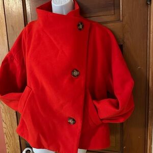 Anthropologie Red Sascha Asymmetrical Jacket•red•size small